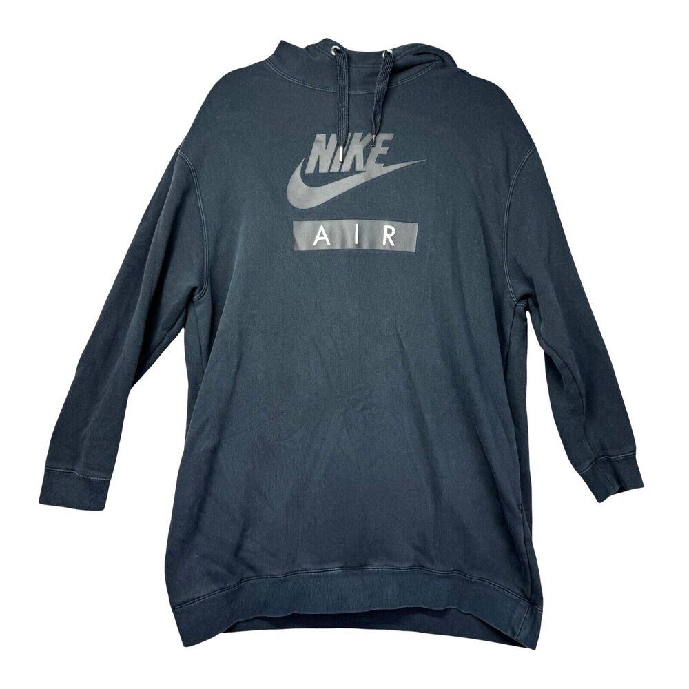 NIKE Air Hoodie Men’s Medium Black Swoosh Long Sleeve Athletic Logo Sweatshirt